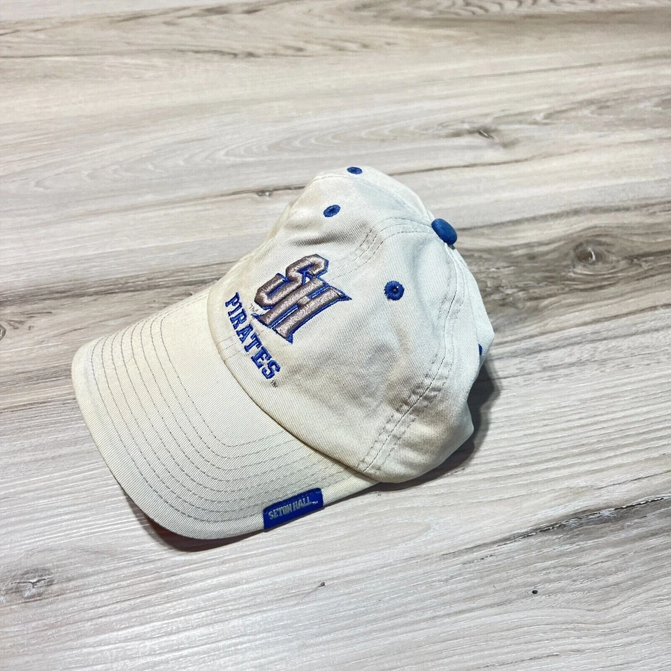 Gorra de colección Seton Hall Piratas con correa trasera Top of the World beige años 90 Foto 3 de 4