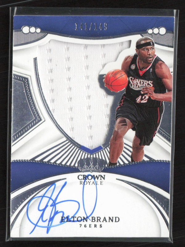 2022-23 Panini Crown Royale #S-EBR Elton Brand Silhouettes Patch Auto /149