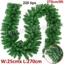 9ft Christmas Garland Decorations Fireplace Artificial Wreath Bushy Pine 220Tips