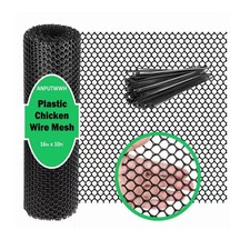 Upgraded Plastic Chicken Wire Fence Mesh 16INx10FT - Black/Green/White Color...