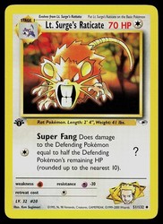 Lt. Surge's Raticate 51/132 Gym Heroes 1st Edition Uncommon