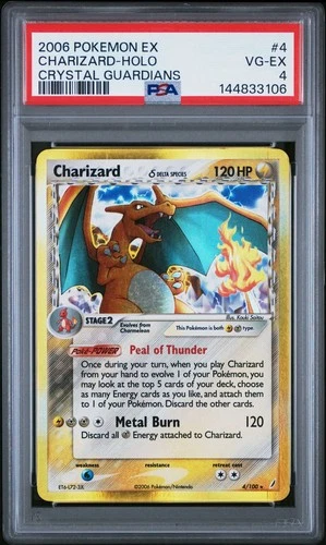 Charizard (Delta Species) 4/100 Crystal Guardians Holo PSA 4