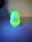 Fenton Glass Hand Painted Burmese Fairy Lamp, Custard Glass, Signed, UV Reactive