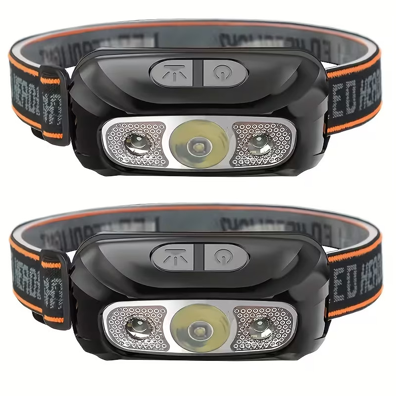 2× Rechargeable Headlamp Super Bright LED Head Light Forehead Flashlight Outdoor
