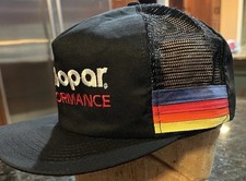 Vintage Mopar Performance SnapBack Hat Cap 4 Stripes Mesh Trucker Nomad USA NOS