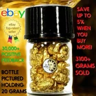 1.000+ GRAMS ALASKAN YUKON BC NATURAL PURE GOLD NUGGETS #6 MESH W BOTTLE (#B600)