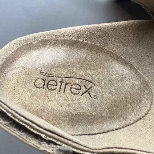 Scarpe Aetrex donna taglia 10 pelle incrociata incrociata slingback sandali comodi tacco - Foto 8 di 9