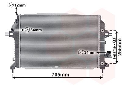 VAN WEZEL Kühler, Motorkühlung 37002460 für OPEL