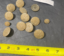 US Army Large Coat Buttons mixed lot of 13 bakelite brown ww2