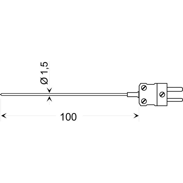 Greisinger GTE 130 OK Type K Penetration Probe Mini Thermocouple Plug