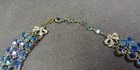 Blue 3 Strand 1950s Rhinestone Choker Necklace Vintage Jewelry Unknown 13 Inch — photo 9