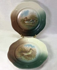 Lot Of 2 Vintage Mignon Bavarian Game Bird Decorative Collectible Plate 8 1/4in.
