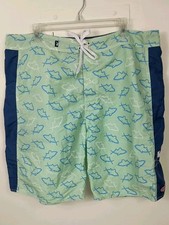 Vineyard Vines Mens Board Shorts 40 Shark Print 9.5" Swim Trunks Surf Beach Pool