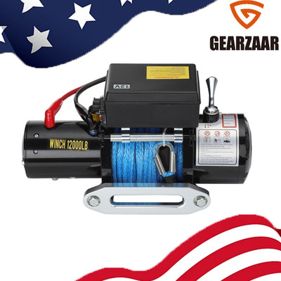 12000lb Electric Winch 12V Synthetic Rope 85ft Off-Road Recovery for Jeep Truck