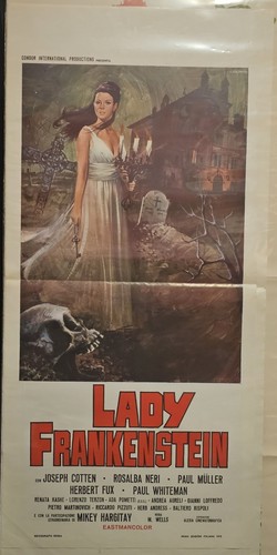 Lady Frankenstein Original 1972 Italian Movie Poster Daybill Baron Blood Unused