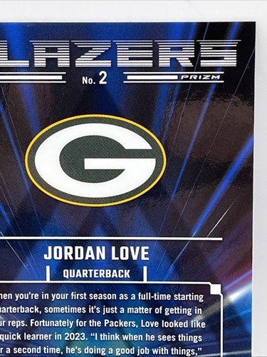 2023 Panini Donruss Optic Jordan Love #2 BLAZERS Astuccio Hit SSP Green Bay Packers - Foto 8 di 10