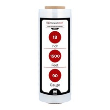 96 Rolls Cast Hand Pallet Stretch Wrap Clear Plastic Shrink Film 18"x1500' 90 Ga