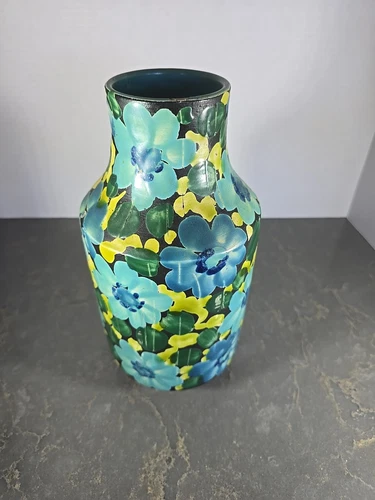Jarrón de cerámica vintage MCM Alvino Bagni Raymor arte floral italiano 10,25" Italia - Imagen 3 de 9