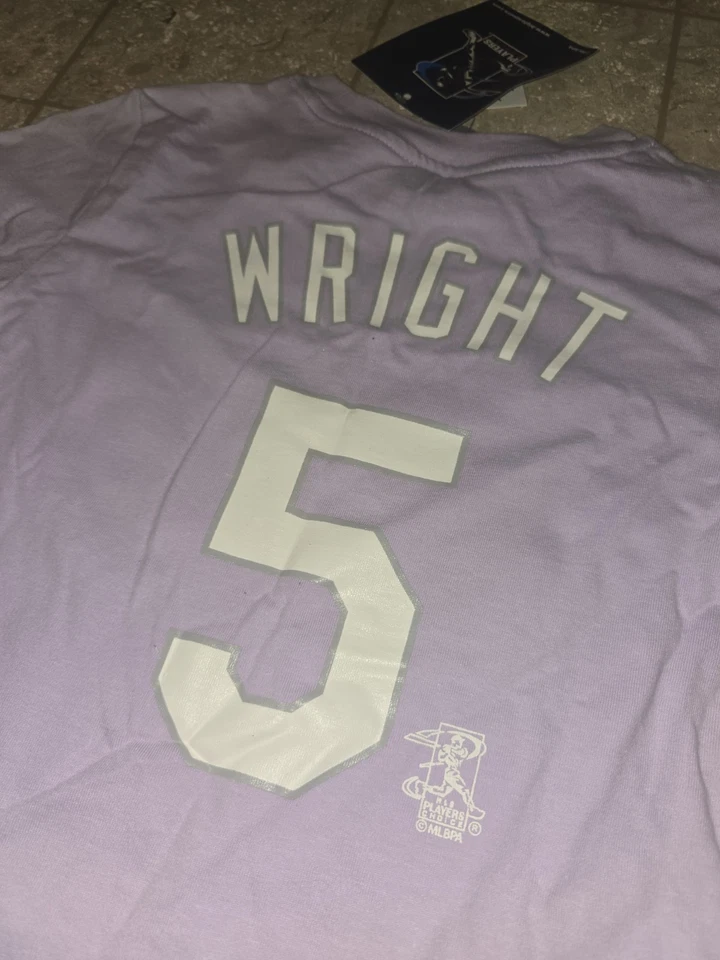 Camiseta de béisbol David Wright #5 New York Mets niñas talla 7 púrpura majestuoso karité Foto 2 de 4