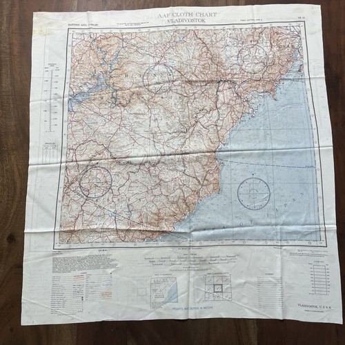 WWII SILK AAF ESCAPE MAP VLADIVOSTOK 1944 NK52 OTHER-SIDE KEIJO 1943 NJ52