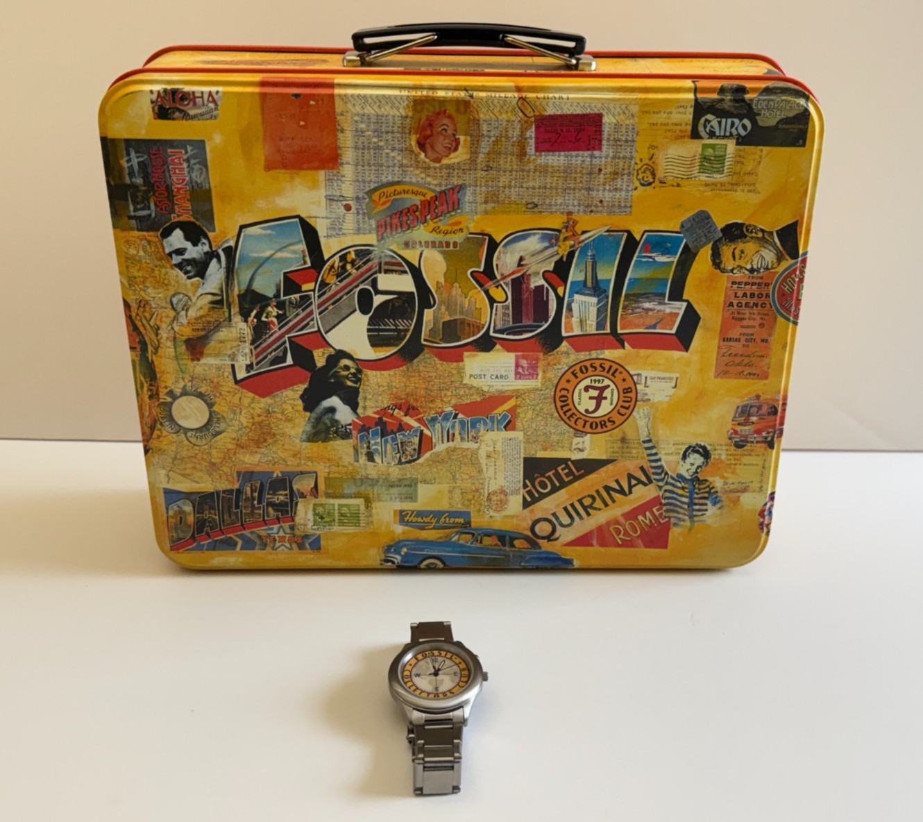 Fossil 1997 COLLECTORS CLUB Limited Edition Watch and Tin LE-9489