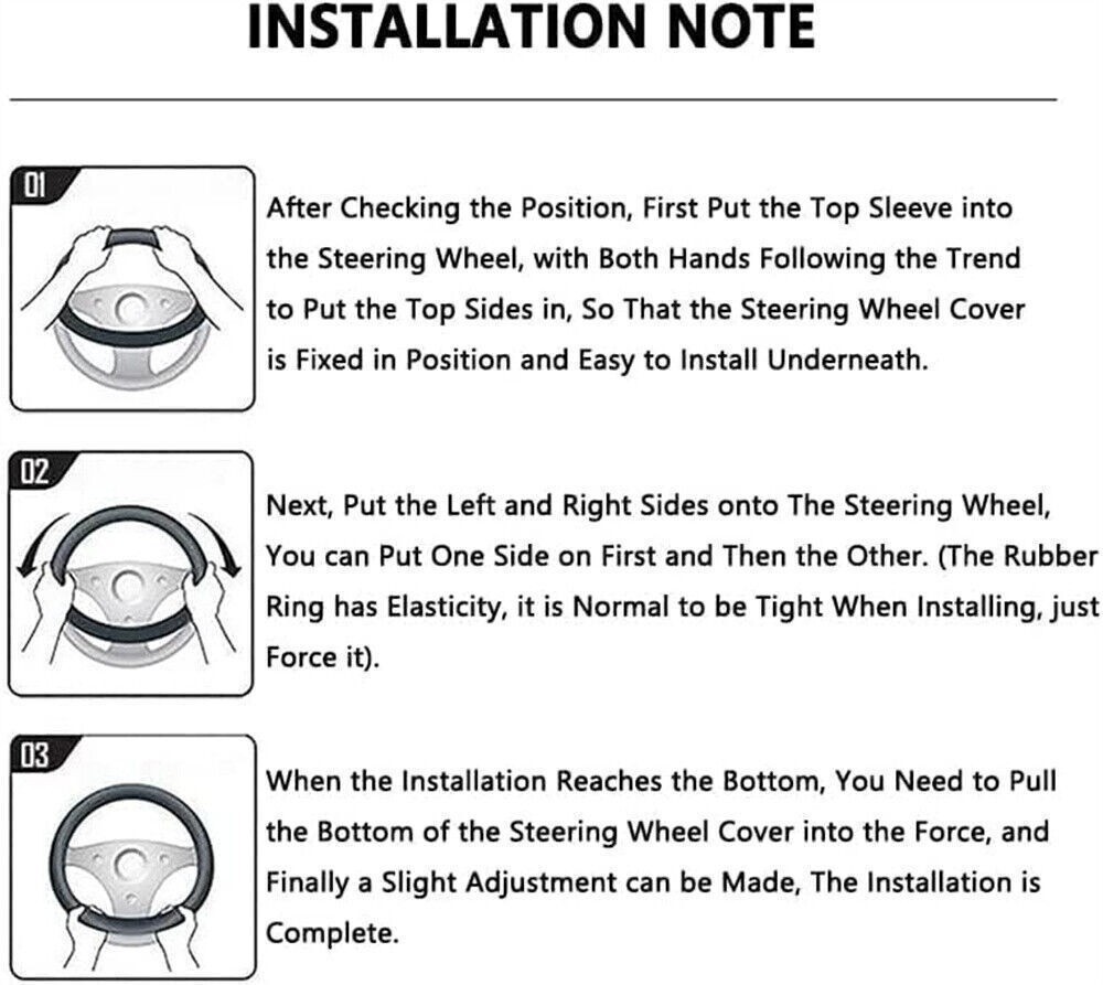 👍 Round Type Carbon Fiber Leather Car Steering Wheel Cover For Tesla Model 3 Y