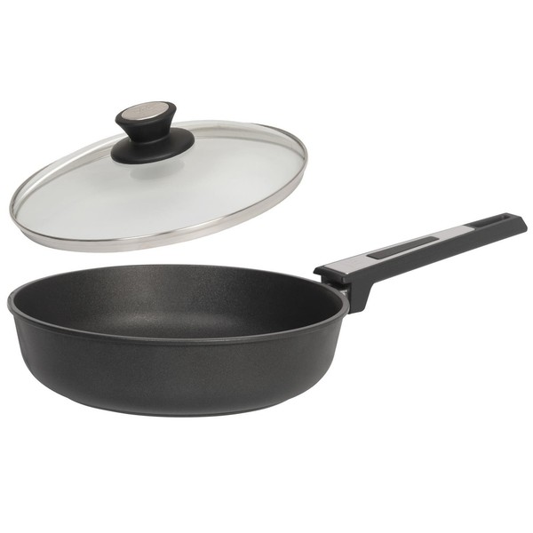 Skk Schmorpfanne 24 Cm Induktion Stielpfanne Antihaft Bratpfanne Deckel Aus Glas-image