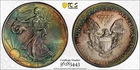 2015 AMERICAN SILVER EAGLE PCGS MS65 MONSTER  RAINBOW TONED "RARE COIN"