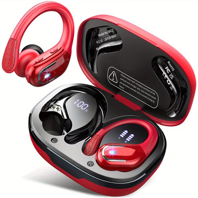 New Wireless BT Earbuds, LIFEBEE hook-style, Sport, Noise Cancelling Mic, Red