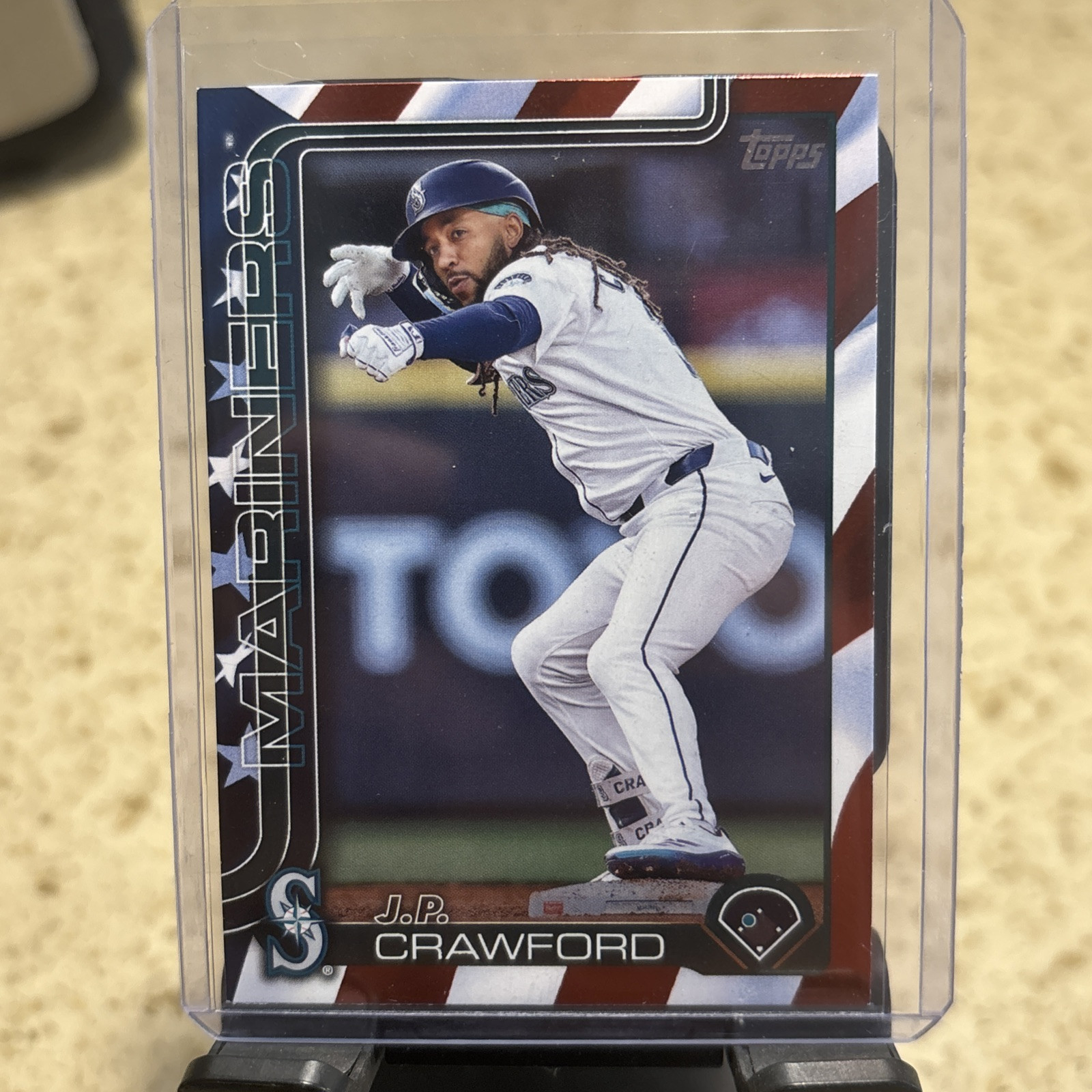 2025 Topps Series 1 JP Crawford #298 Independence Day Parallel /76 Mariners