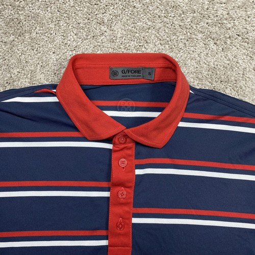 G FORE Polo Mens S Golf Performance Logo Stretch SS Shirt Red Navy ...