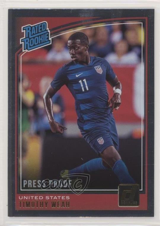 2018-19 Panini Donruss Rated Rookie Press Proof Silver Timothy Weah #198 04dt