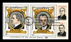 Dr Jim Stamps FDC 1986 Ameripex 22c Presidents 2v Set FMG Hand Painted