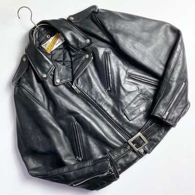 Schott Perfecto ダブルライダースジャケット 40 ブラック Schott Perfecto Double Riders Leather Jacket USA Made Size 40 L