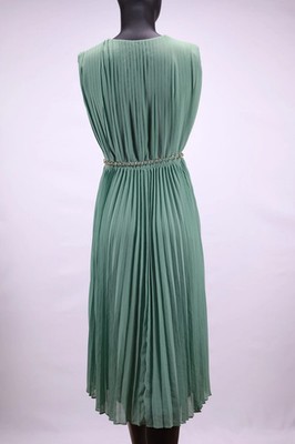 claudie pierlot green dress Claudie Pierlot Dress Mini Belted Green Velvet Velour Size 34