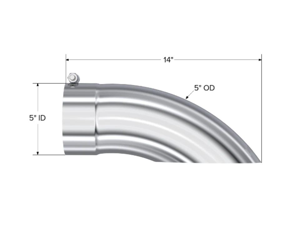 Tip; 5in. O.D. Turn Down 5in. inlet 14in. length; T304 - T5085 - Image 2 of 4