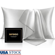 Silk Pillowcase Hair Skin Ultra Smooth Hidden Zipper Soft Bedding Gift New