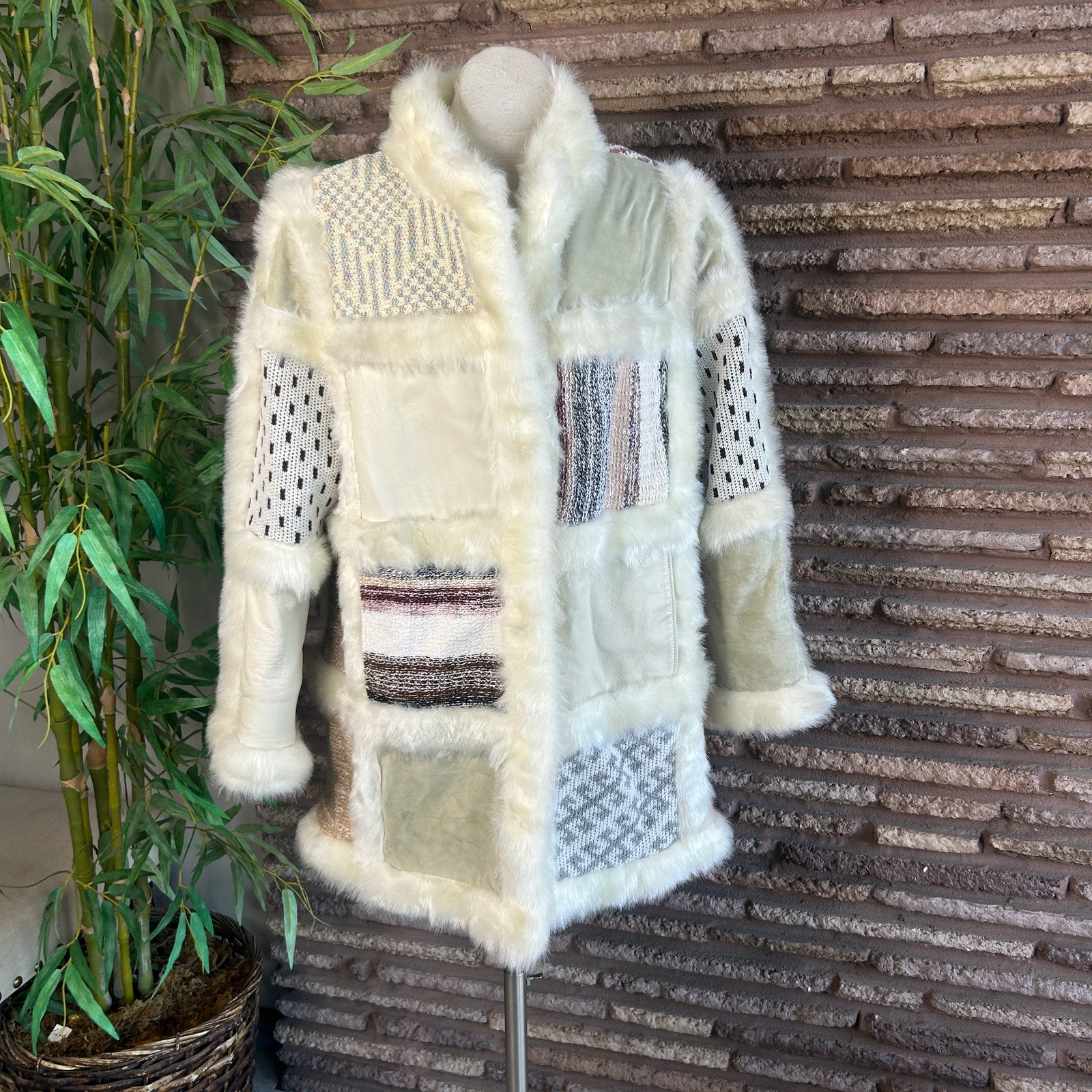 Tauros Creation Patchwork Jacket Leather Faux Fur… - image 1