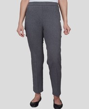 Alfred Dunner Women's Gray Tummy-Control Pull-On Pants Petite Size: 14P.