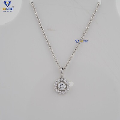 0.318 TCW Round cut Labgrown Diamond Pendant WithChain 925 Silver Labstone
