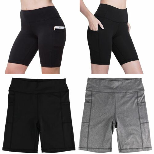 Damen Capri Yogahose Leggings mit Taschen High Waist GYM Fitnesshose - Bild 8 von 15