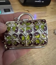 Neiman Marcus Butterfly Metal Purse Pill Trinket Box Judith Leiber HIGH END GIFT