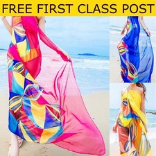 Bikini Cover Up Colorful Wrap Scarves Sun-proof Rectangle Multi-functional Saron