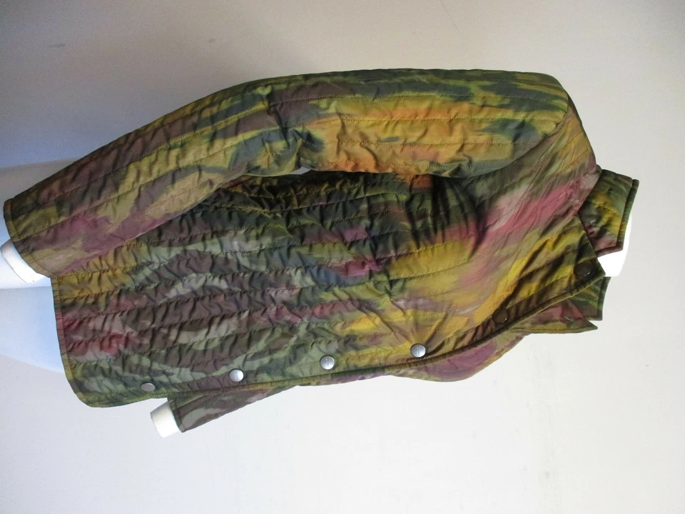 Chaqueta ETRO verde/amarillo/rosa/púrpura acuarela ligera acolchada a presión talla M Foto 2 de 4