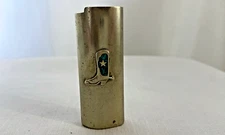 Vtg Silvertone Bic Lighter Holder Cover Case Turquoise Cowboy Boot Spur Star