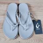 OluKai AKA Sandals Women Size 8 Gray Irridescent Beachwear Flip Flops 20509-ZDVP