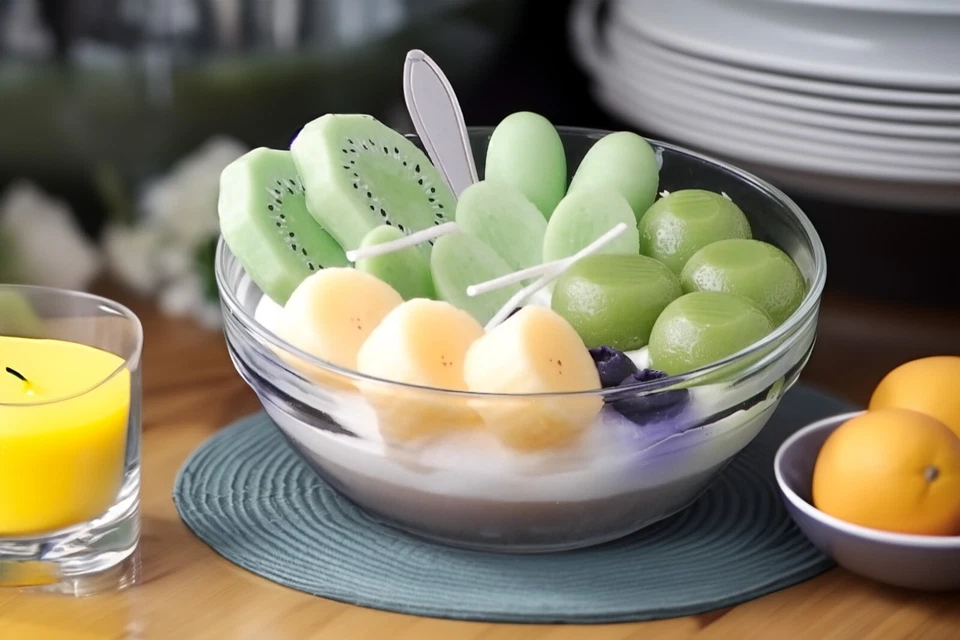 Fruit Yogurt Ice Cream Scented Candle Simulation Cereal Bowl Soy Wax Candle Gift - image 2 of 4