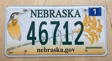 NEBRASKA GRAPHIC VANITY LICENSE PLATE " 46712 "  PILES SPAIN VALENCIA ZIP CODE