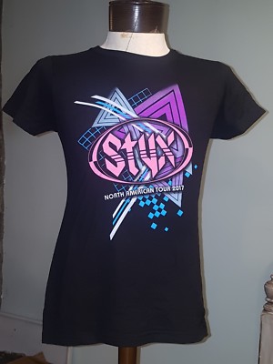Womens STYX Concert-North American 2017 Tour-Black Tshirt-All Hits All Night