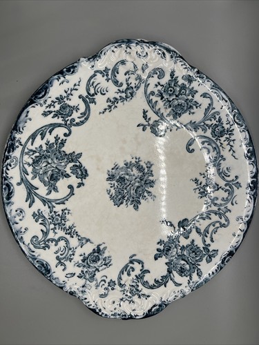 Royal Bonn Rosenguirlande Blue Pedestal Plate Franz Mehlem Germany 9.5” Ceramic - Picture 5 of 9